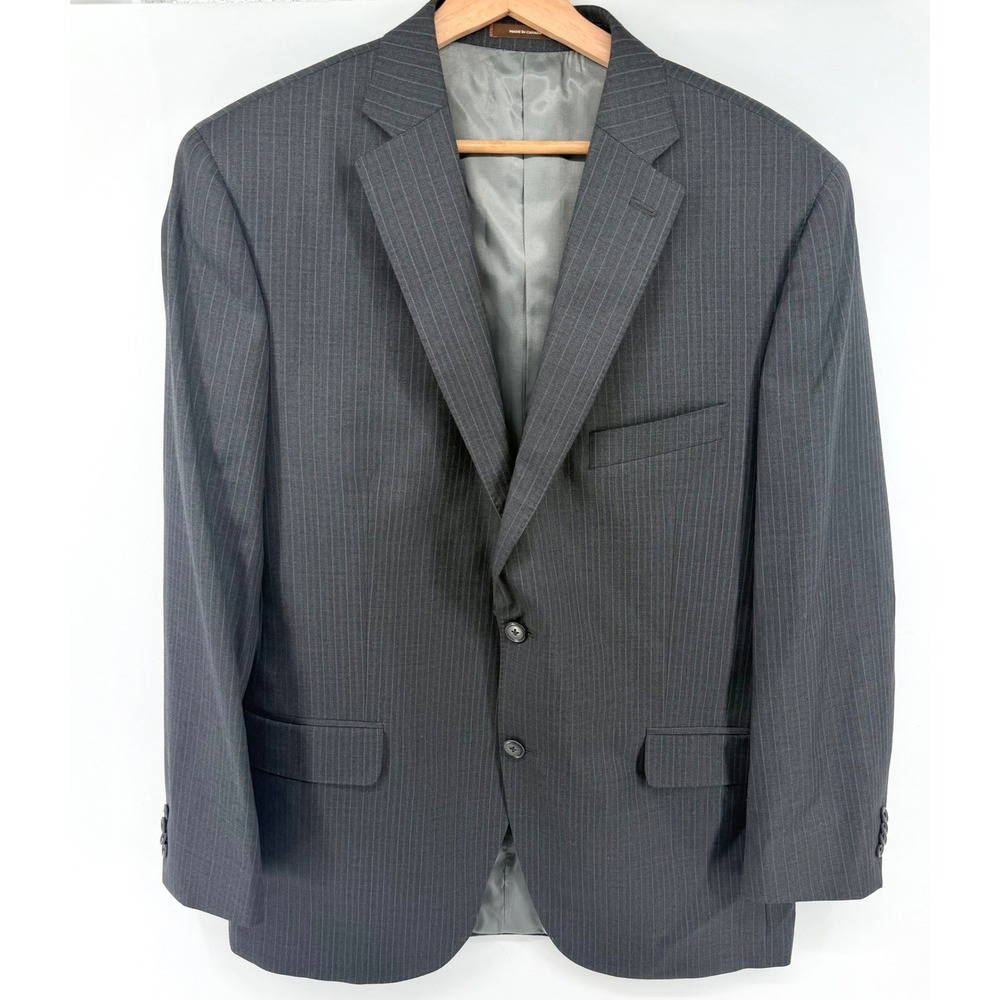 Peter Millar Mens 42R Pinstripe Wool Jacket Blazer Charcoal‎ Gray 2 Button 0841